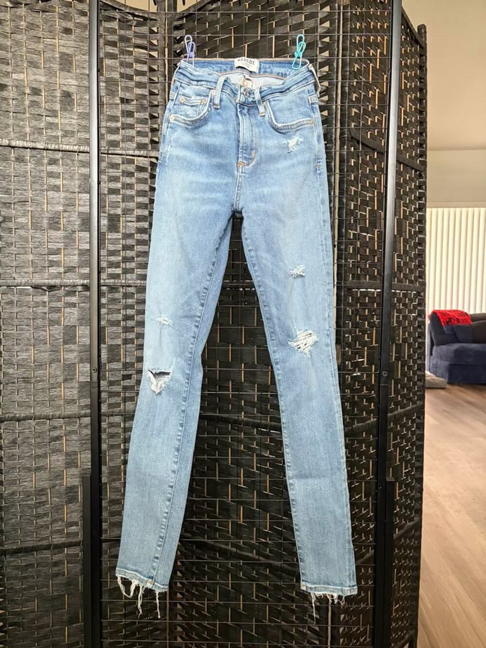AGOLDE Distressed Skinny Jeans Size 0 / 24 inch waist